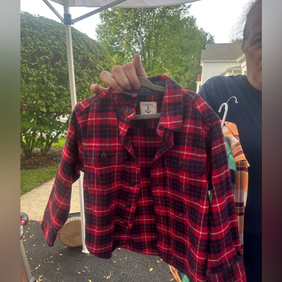 Lands' End Red and Yellow Mickey Mouse flannel upcycled - Picture 2 of 3